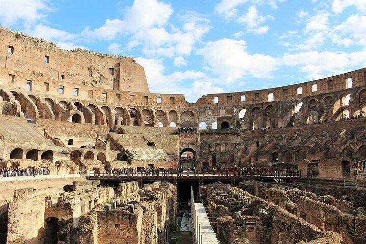 Colosseum, Forum, Palatine Hill with audio guide and Arena or Bus option
