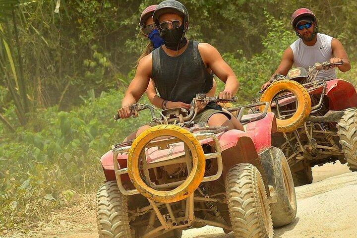 Amazing ATV with Zip Lines and Swim in Cenote with Round Transportation