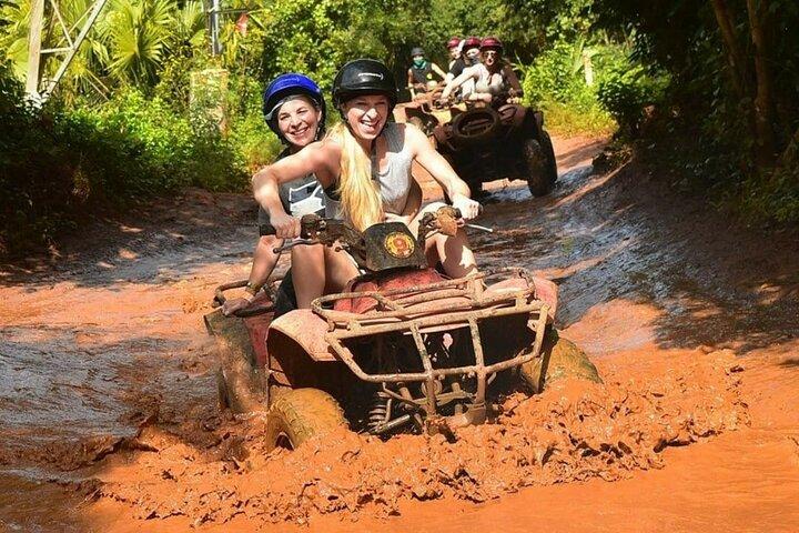 Amazing ATV with Zip Lines and Swim in Cenote with Round Transportation