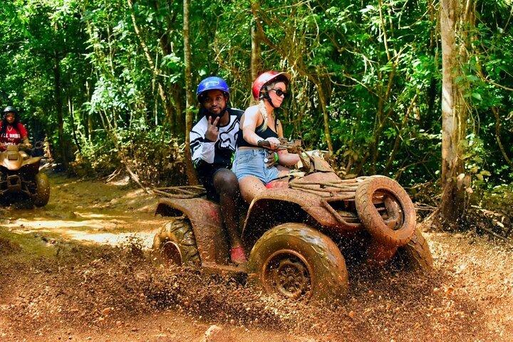 Amazing ATV with Zip Lines and Swim in Cenote with Round Transportation