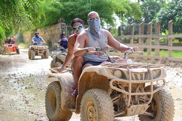 Full-Day ATV + Party Boat Package w Snorkel & coffee tasting