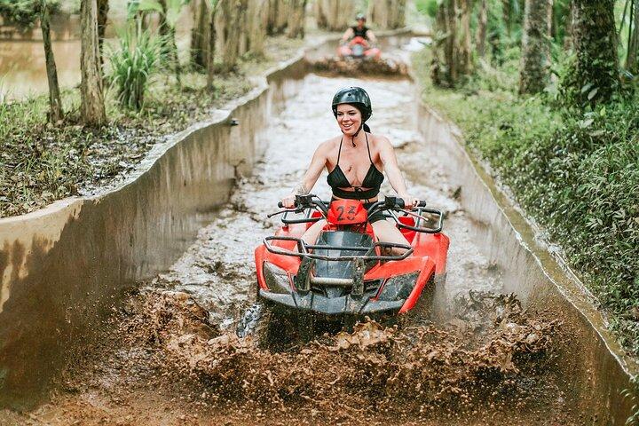 Bali Quad Bike Pass by Waterfall Gorilla Cave Private Transfer