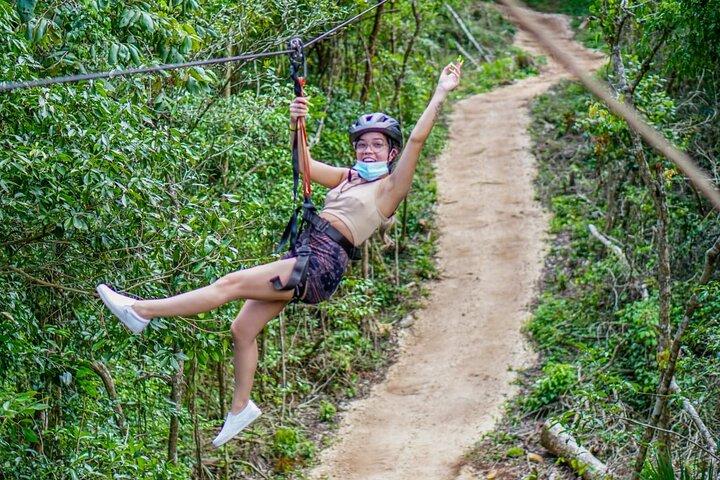 Shared ATV's and Zip Lines and Swimming in a Real Cenote.