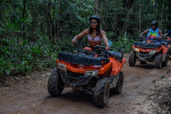 Shared ATV's and Zip Lines and Swimming in a Real Cenote.