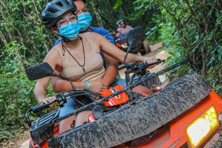 Shared ATV's and Zip Lines and Swimming in a Real Cenote.