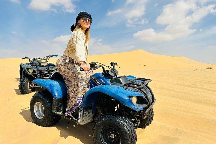 Abu Dhabi Desert Safari with Sandboarding, Camel Ride & Dinner