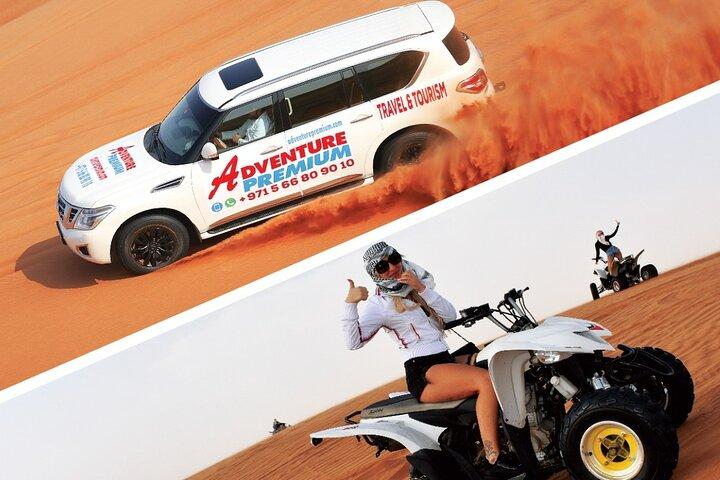 Dubai 4x4 Desert Safari Quad Bike Camel Ride and Sandboarding