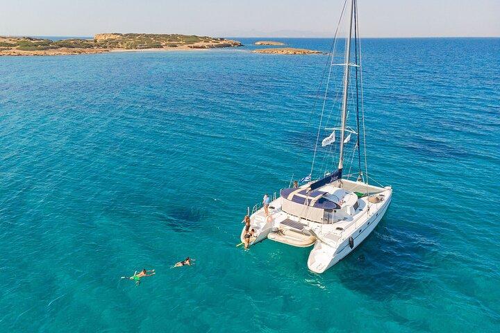 Athens Private Full day Catamaran cruise with meal & drinks