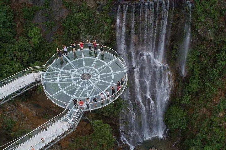 Gulong Gorge Skywalk Glass Bridge and Waterfall View Private Tour