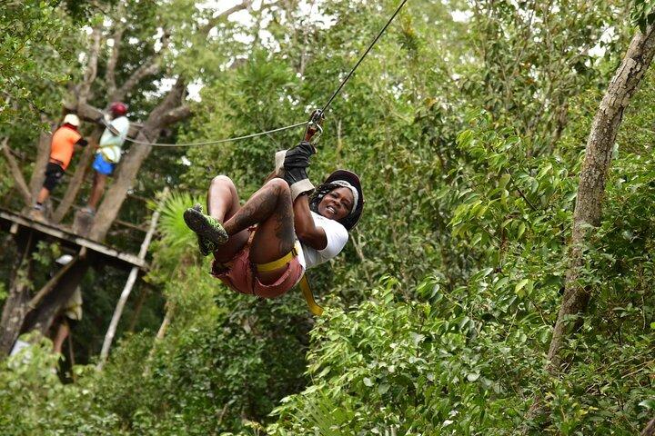 Complete Shared ATV Tour Horse Zip Lines Cenote and Lunch