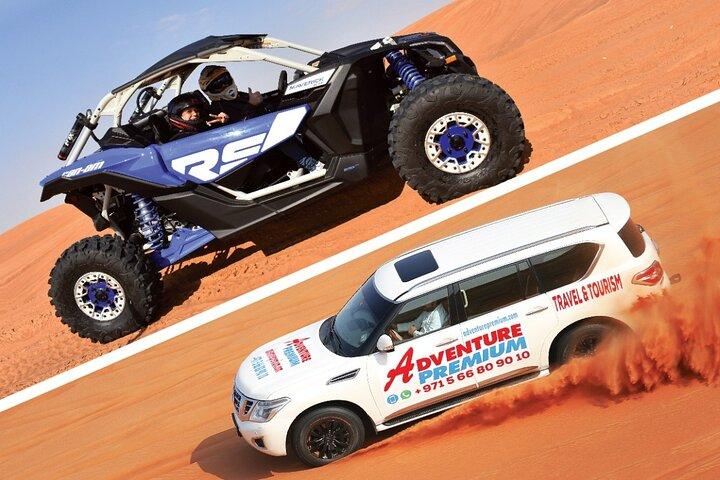 Can am Maverick x3 Turbo Dubai Desert Safari BBQ and sandboarding