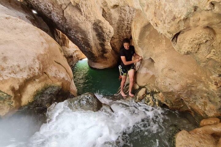 Private Wadi Shab Hike & Swim -Sinkhole -Fins Beach-Full Day Tour