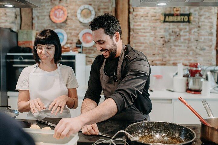 Madrid Tapas & Paella Cooking Experience with Local Market Visit