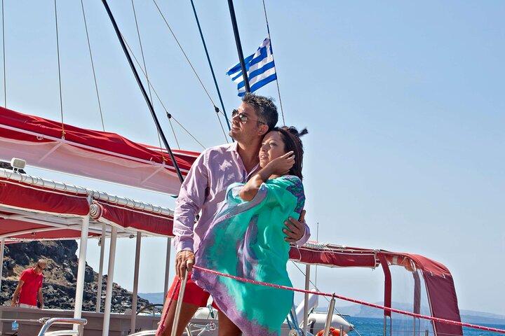 Santorini Cruise on Catamaran with BBQ & Open Bar