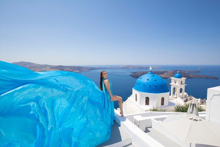 Santorini Flying Dress Rental for Photoshoots