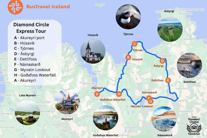 Diamond Circle Myvatn Waterfalls, and Husavik from Akureyri Tour