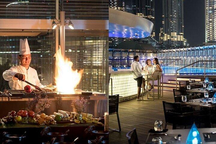 Dubai Burj Khalifa with The Roof Top Meal with Transfers