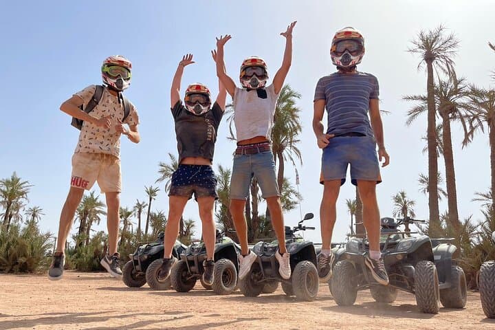 Quad tour in the palm grove desert