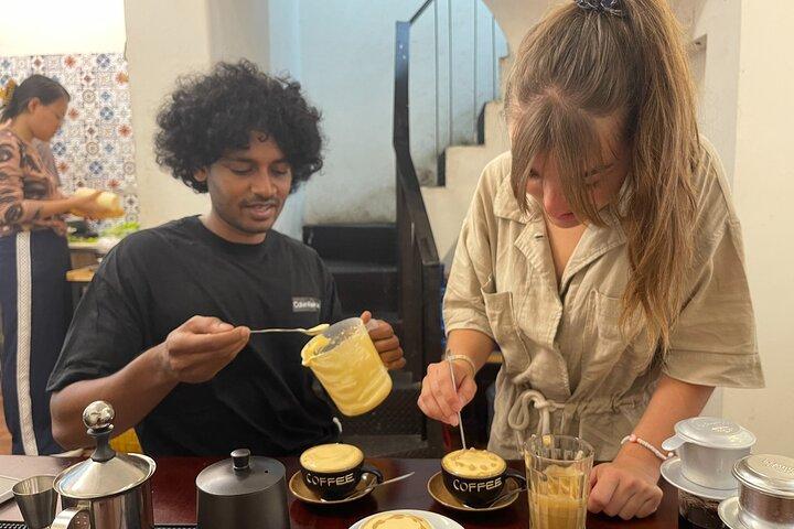 Hanoi Egg Coffee & Coconut Coffee Making Class with Free Banh Mi