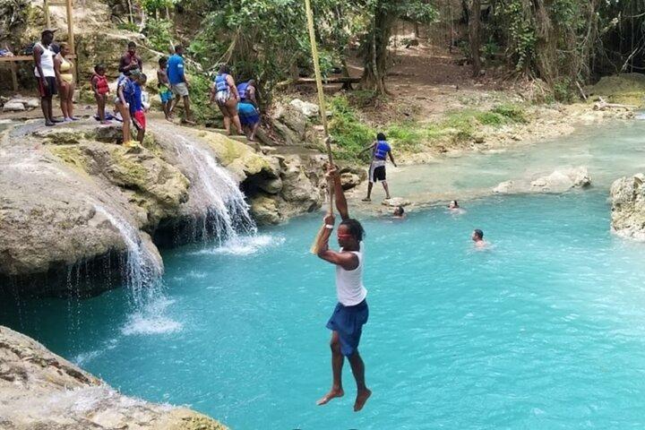 Dunn's River Falls, Blue Hole, Bamboo Rafting, Horseback Combo