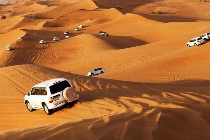 Dubai Desert Safari With4x4 Pick/Drop camel ride BBQ dinner shows