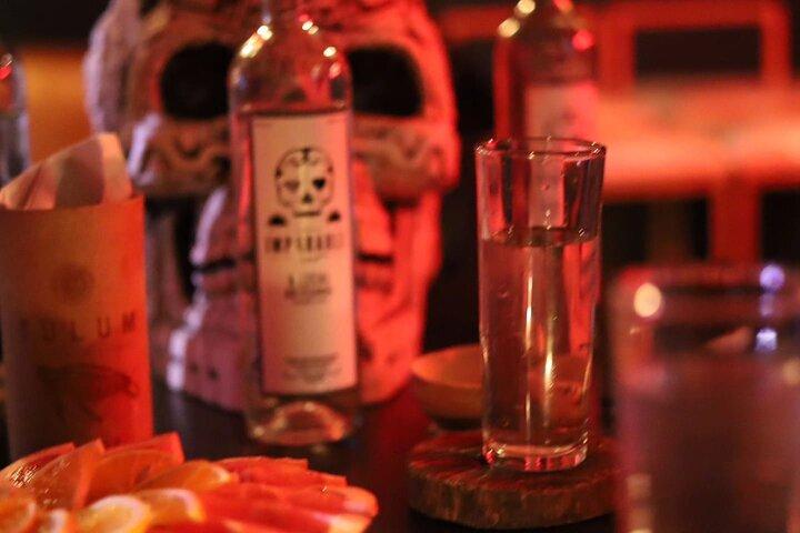 Authentic Artisanal Mezcal tasting in Cancun with appetizers.