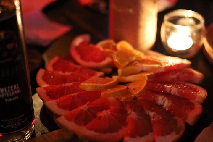 Authentic Artisanal Mezcal tasting in Cancun with appetizers.