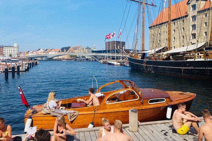 Private Copenhagen Boat cruise in Scandinavian mahogany boat