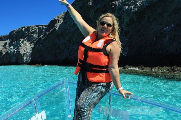 Tour to Arch in the only Clear Boat in Cabo Cruise Hotel PICKUP!