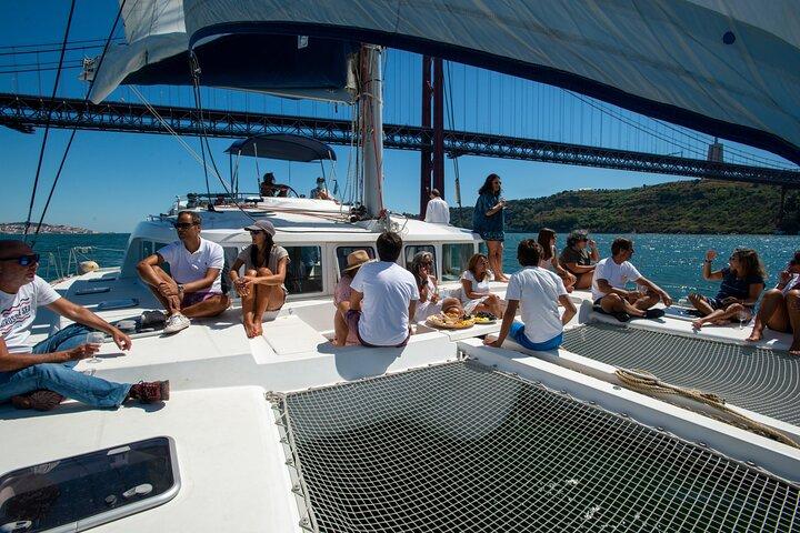 Lisbon Sailing Catamaran Public Cruise with drinks