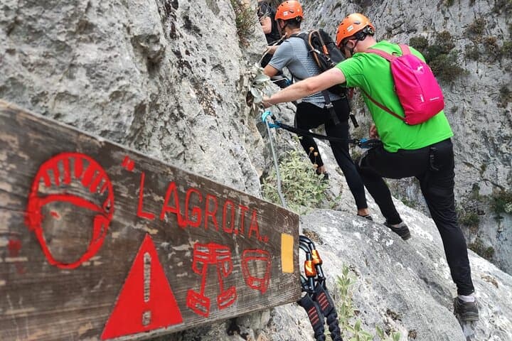 Private La Grota Via Ferrata Climb with Equipment from Athens