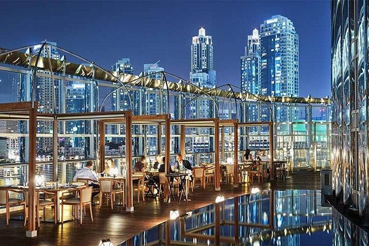 Dubai Burj Khalifa with The Roof Top Meal with Transfers