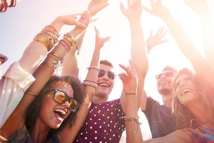 Boat party at sunset with DJ and open bar