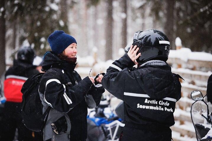 Husky and Reindeer Experience With Snowmobiling
