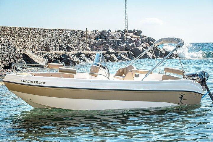 Rent a Boat in Santorini with Free License