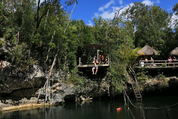 Top Ziplines in Mexico with Cenote, Bungee, snack & transport