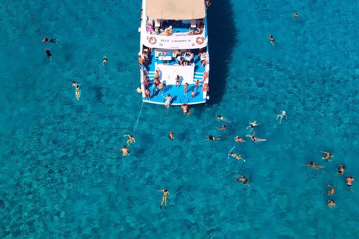 Blue Lagoon (Akamas) Bus & Boat Tour with Water Slide From Paphos
