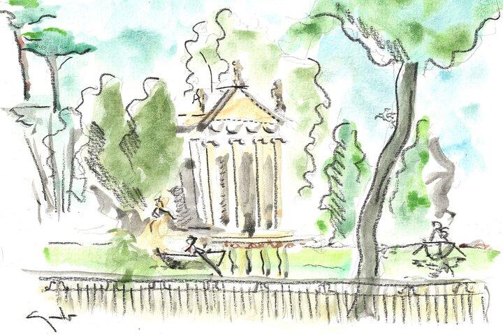Watercolor Workshop Private Tour at Villa Borghese Rome with Guido