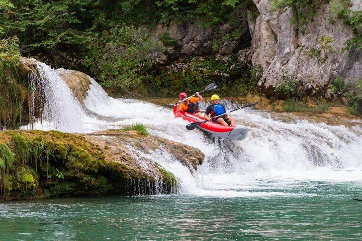 Kayaking in Mreznica Waterfalls near Slunj and Plitvice Lakes