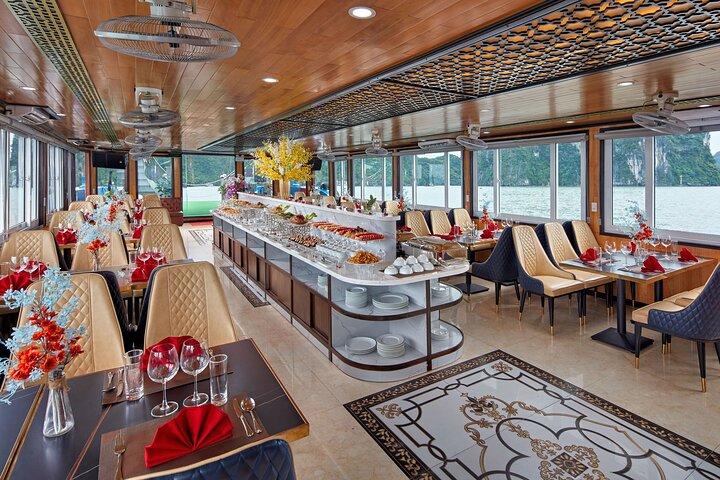 Cozy Bay Cruise 5 Star Halong Day Trip,Buffet Lunch,Cave & Island