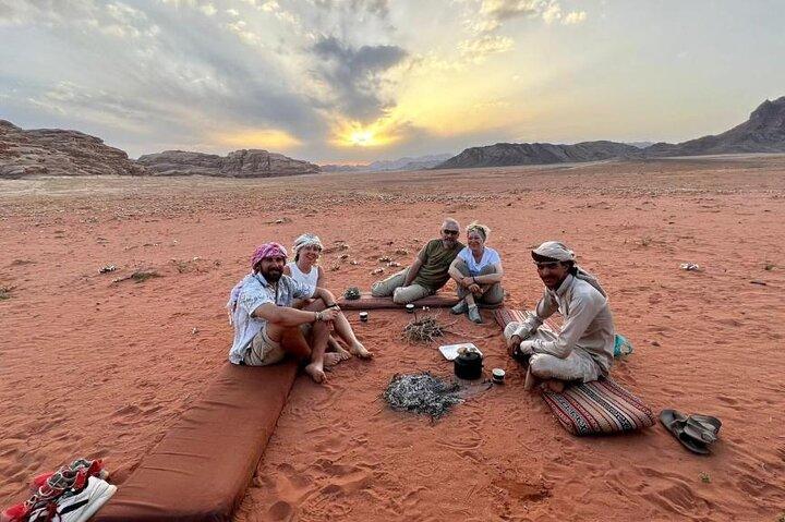 Wadi Rum Full-Day Jeep Tour + Sunset + Overnight in Bedouin Camp