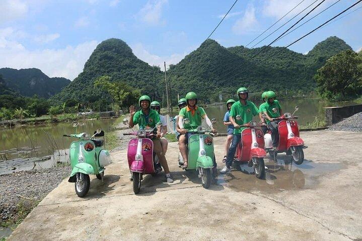 Ninh Binh Vespa Start from Hanoi + Boat + Villages +Rice Paddies