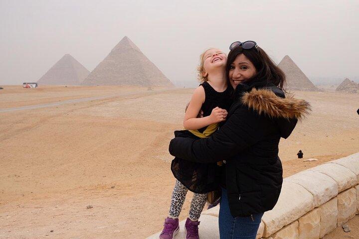 Giza pyramids and The Sphinx.