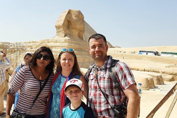 Giza pyramids and The Sphinx.