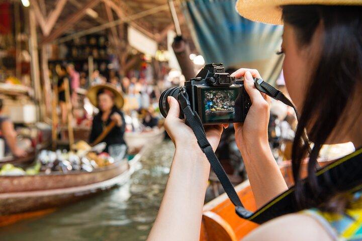 Damnoen Floating Market & Optional Erawan Water Waterfall Tour