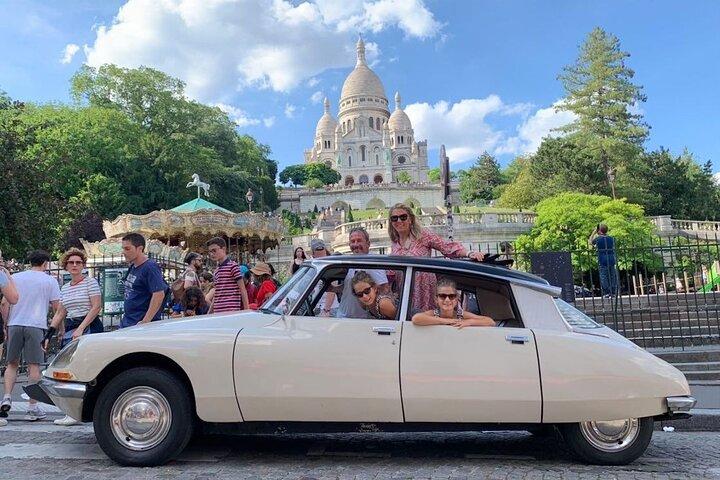The Essentials of Paris in a Classic Open Top Car Citroën DS