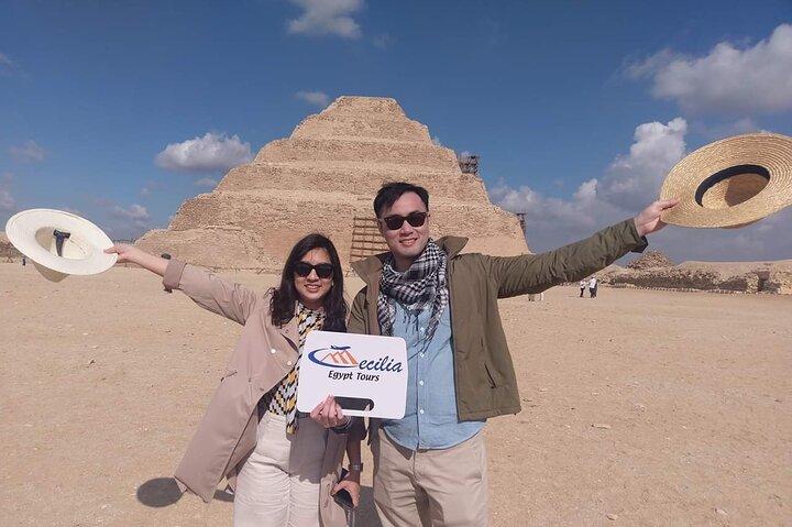 Giza Pyramids, Sphinx, Sakkara, Memphis Full Day Tour