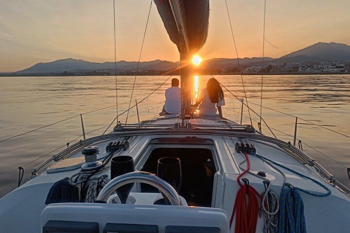 Sunset on Private Sailing boat Puerto Banus Marbella (10 pax)