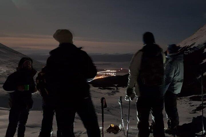 Trekking to the Night Martial Glacier
