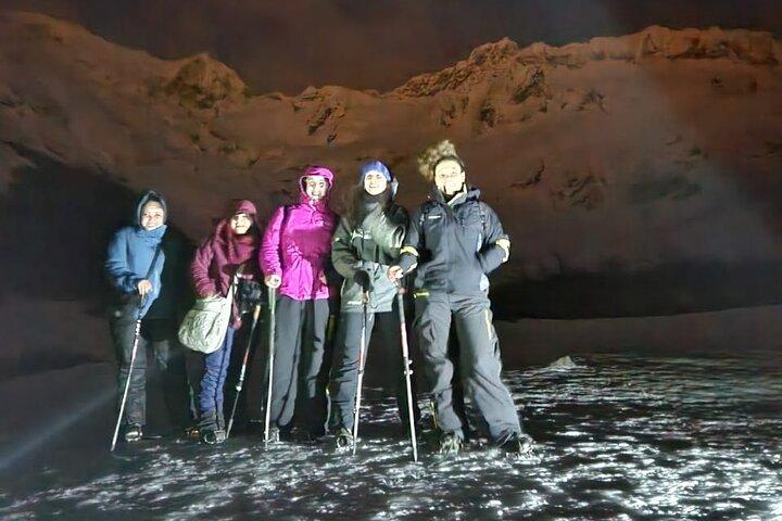 Trekking to the Night Martial Glacier